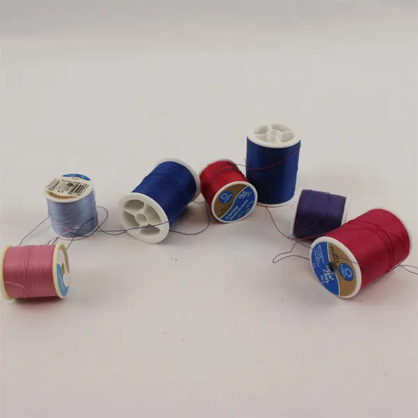 Coats & Clark Lot of 7 Sewing Thread Spools Assorted Blue Red Pink Purple