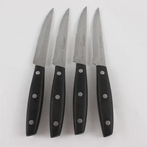 Set of 4 Hampton Forge Steak Knives, Mirage 4.5" Stainless Serrated Steak Knife 