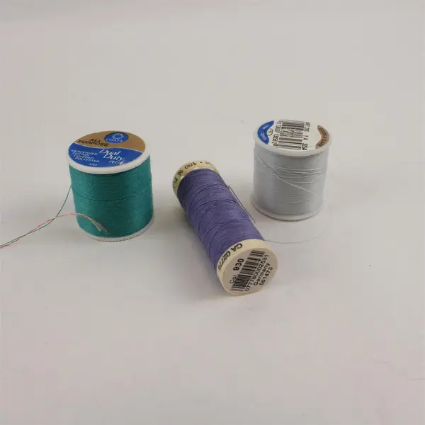 Lot of 9 Sewing Thread Spools Pink Purple Teal Gray Mixed Color Assortment