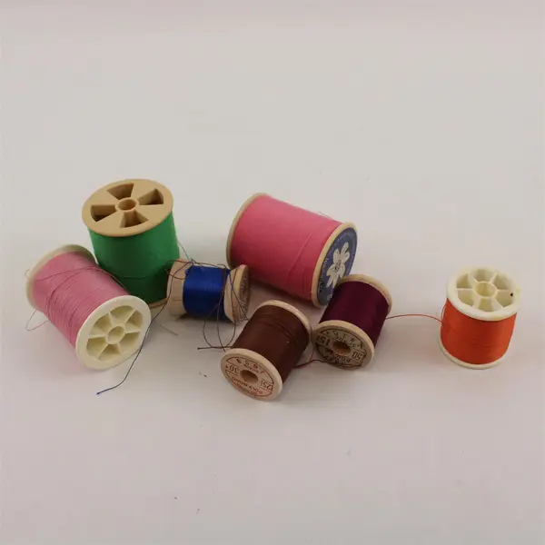 Lot of 7 Sewing Thread Spools Assorted Colors Pre-Owned