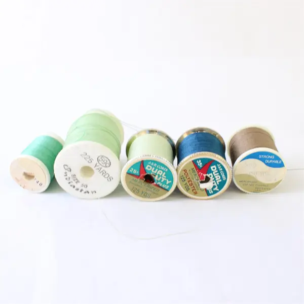 Mixed Brand Lot of 10 Sewing Thread Spools Earth Tones Blues