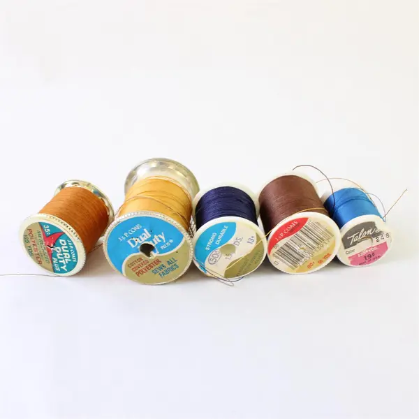 Mixed Brand Lot of 10 Sewing Thread Spools Earth Tones Blues