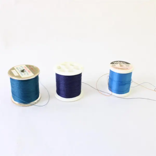 Mixed Brand Lot of 10 Sewing Thread Spools Earth Tones Blues