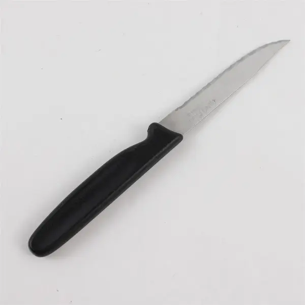 Vintage Ginsu 2000 Steak Knife Serrated Stainless Steel Black Handle