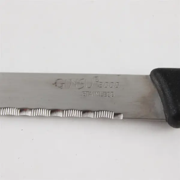 Vintage Ginsu 2000 Steak Knife Serrated Stainless Steel Black Handle