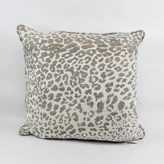 Martha Stewart Sunbrella Beige/Cream Leopard Printed Throw Square Pillow 20"x20"
