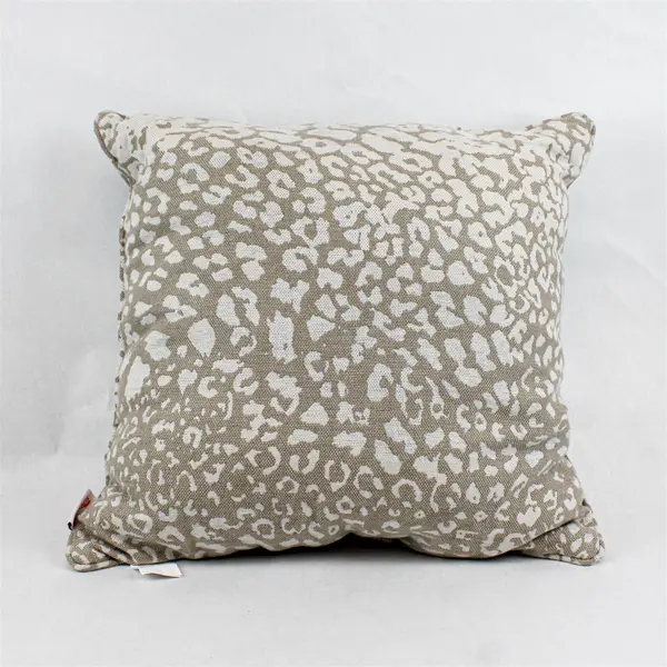 Martha Stewart Sunbrella Beige/Cream Leopard Printed Throw Square Pillow 20"x20"