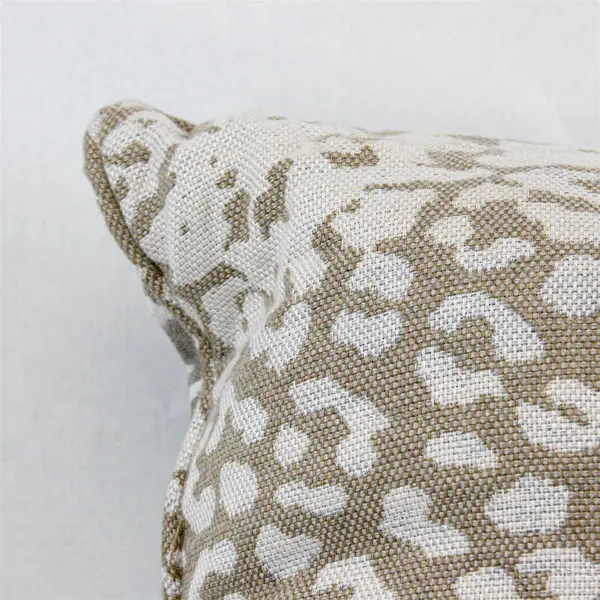 Martha Stewart Sunbrella Beige/Cream Leopard Printed Throw Square Pillow 20"x20"