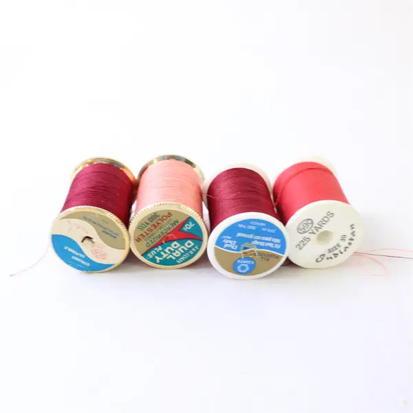 Lot of 9 Assorted Color Used Sewing Thread Spools