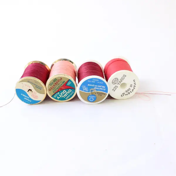 Lot of 9 Assorted Color Used Sewing Thread Spools