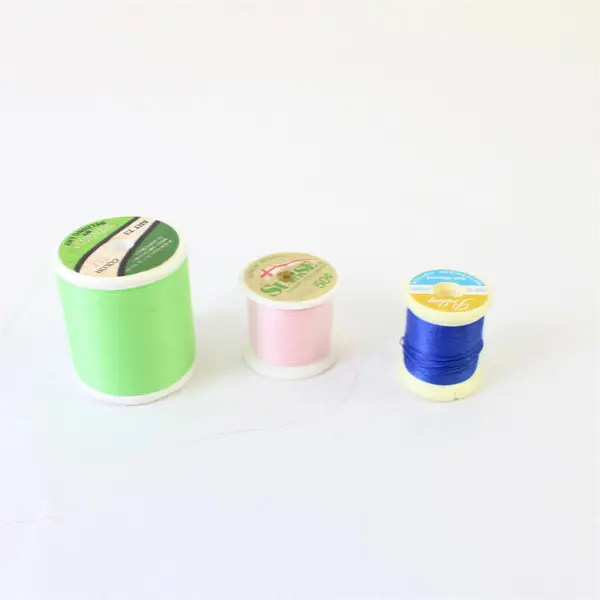 Lot of 9 Assorted Color Used Sewing Thread Spools