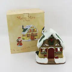 2002 PIPKA Merry Mice "Mouse House" Christmas Decoration Figurine W/Box 40015