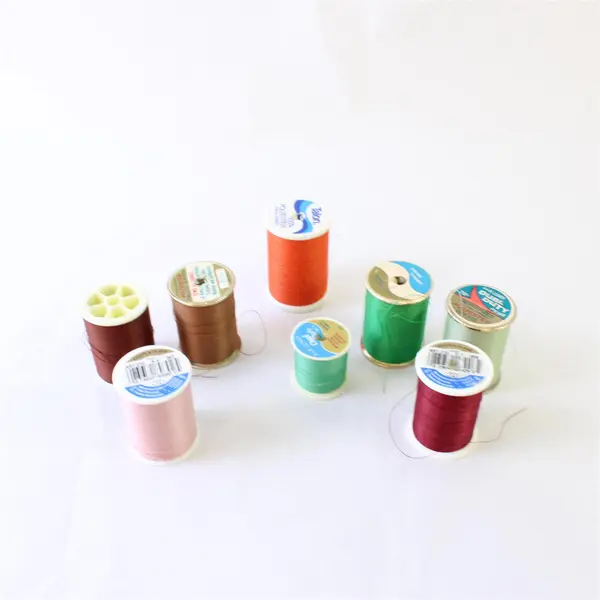 Mixed Brand Lot of 8 Sewing Thread Spools Green Brown Rose Orange Burgundy