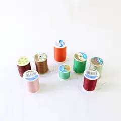 Mixed Brand Lot of 8 Sewing Thread Spools Green Brown Rose Orange Burgundy