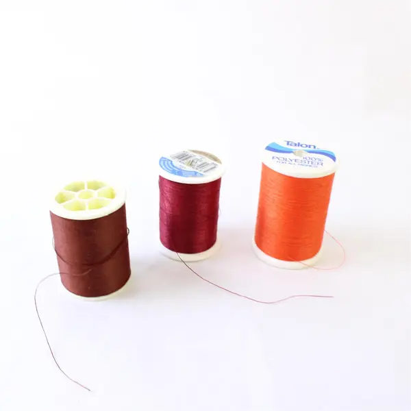 Mixed Brand Lot of 8 Sewing Thread Spools Green Brown Rose Orange Burgundy