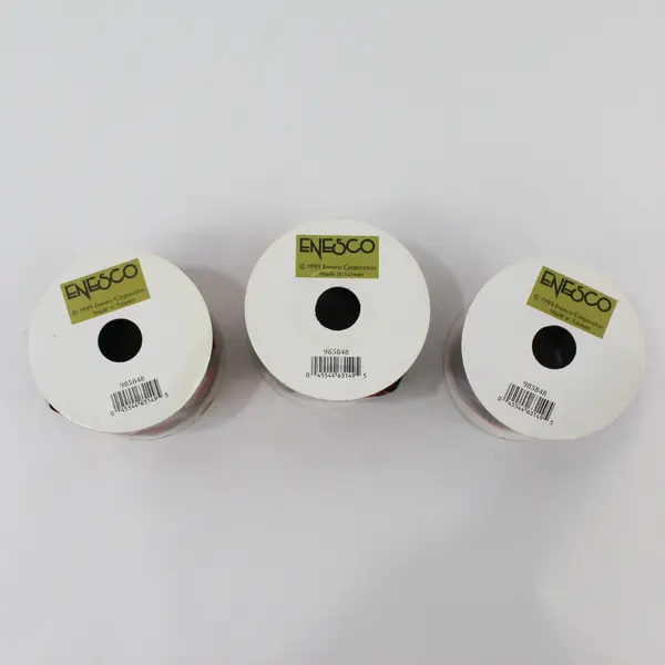 Lot of 3 Vintage Enesco Sheer Ribbon Spools 3"W Halloween Theme 1999, #985848 