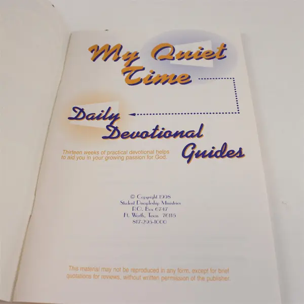 My Quiet Time Daily Devotional Guides Series L 1998 PB Student Discipleship