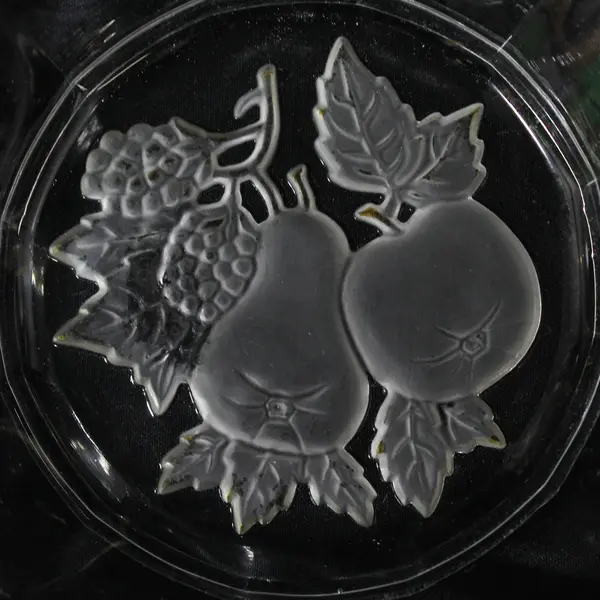 Imperial Glass Co Intaglio Pattern Clear Pressed Glass Bowl Crochet Edges 8.25"