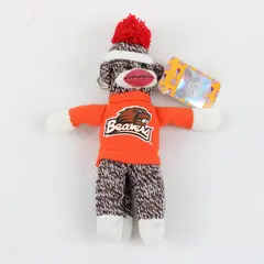 NWT Plushland Oregon Beavers Orange Sock Monkey Plush Keychain Clip