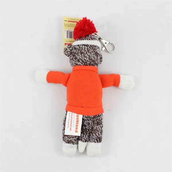 NWT Plushland Oregon Beavers Orange Sock Monkey Plush Keychain Clip