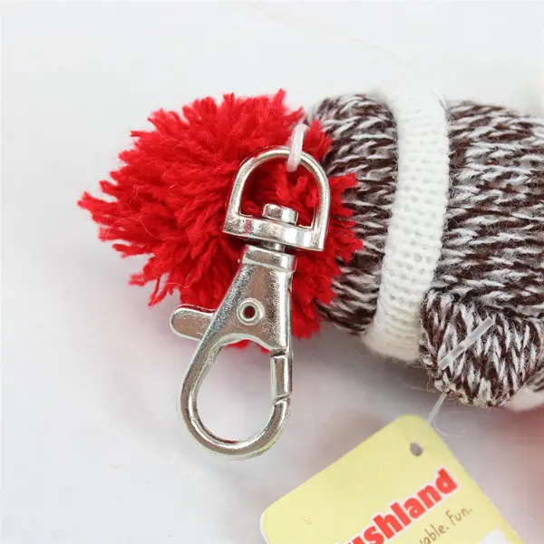 NWT Plushland Oregon Beavers Orange Sock Monkey Plush Keychain Clip