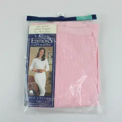 NWT Vtg Kmart Basic Editions Wmns S Pink 100% Cotton Ankle Length Thermal Pant