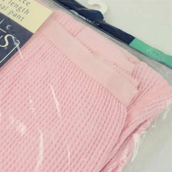 NWT Vtg Kmart Basic Editions Wmns S Pink 100% Cotton Ankle Length Thermal Pant