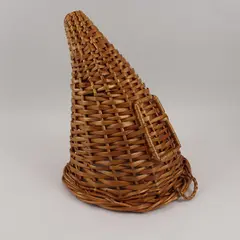Woven Wicker Cornucopia Horn of Plenty Autumn Centerpiece Decor 11"