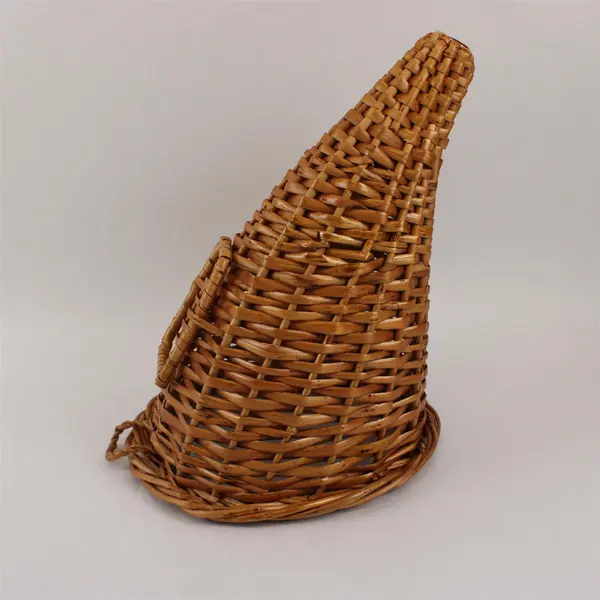 Woven Wicker Cornucopia Horn of Plenty Autumn Centerpiece Decor 11"