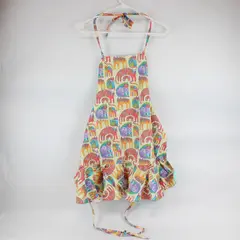 Handmade Multicolor Cat Fabric Bib Apron - Double Sided & Adjustable