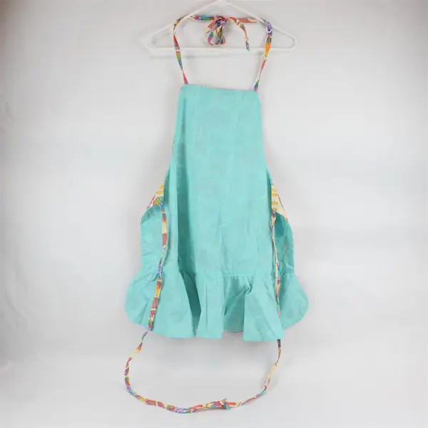 Handmade Multicolor Cat Fabric Bib Apron - Double Sided & Adjustable