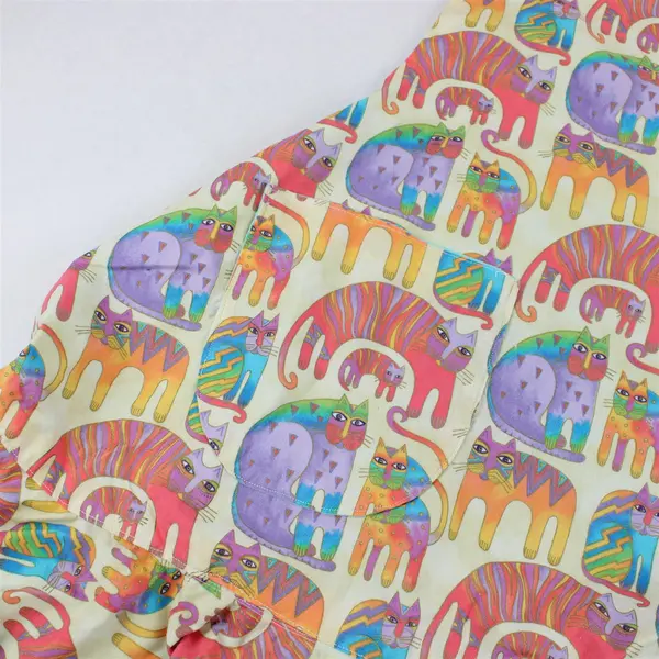 Handmade Multicolor Cat Fabric Bib Apron - Double Sided & Adjustable