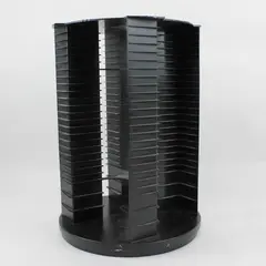 Vtg Fellowes Rotating CD Tower Carousel Black Plastic Holds 112 CDs