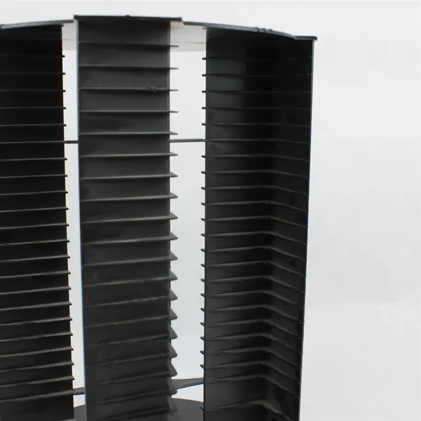 Vtg Fellowes Rotating CD Tower Carousel Black Plastic Holds 112 CDs
