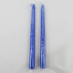 Set of 2 Will & Baumer Blue Advent Candles 10" Wax Taper w/ Box #48023