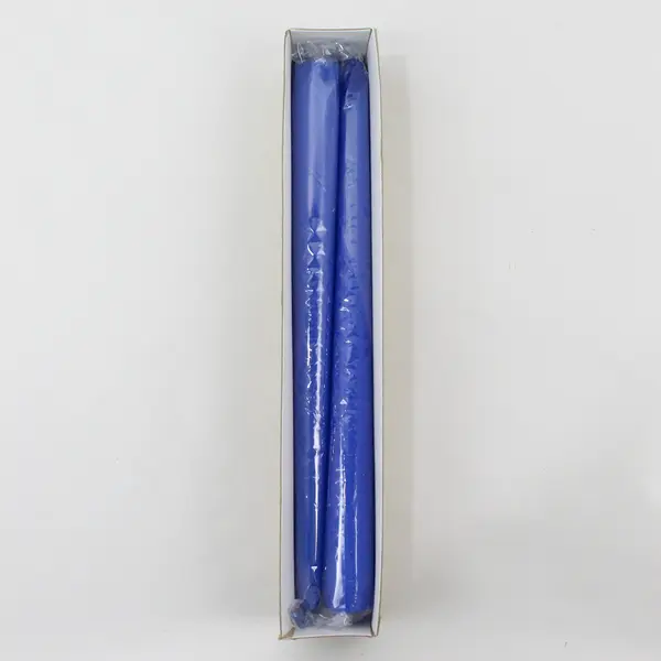 Set of 2 Will & Baumer Blue Advent Candles 10" Wax Taper w/ Box #48023