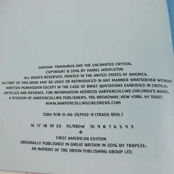Trayaurus and the Enchanted Crystal by DanTDM (Dan Middleton) 1st Ed 2016 HC DJ