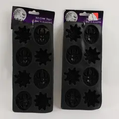 Lot of 2 Spooky Halloween Spider and Web Ice Cube Trays NWT