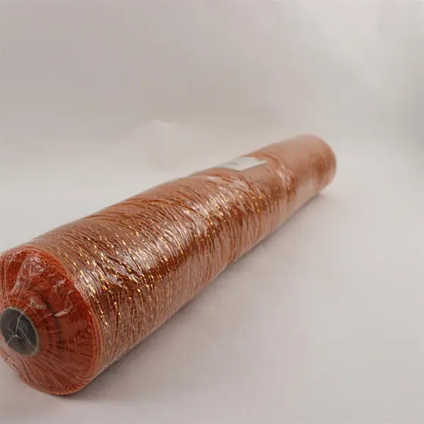 Simply Autumn Sparkly Orange Decorative Mesh 21 in x 30 ft NEW