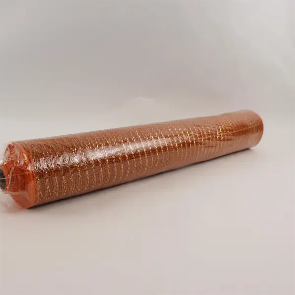 Simply Autumn Sparkly Orange Decorative Mesh 21 in x 30 ft NEW