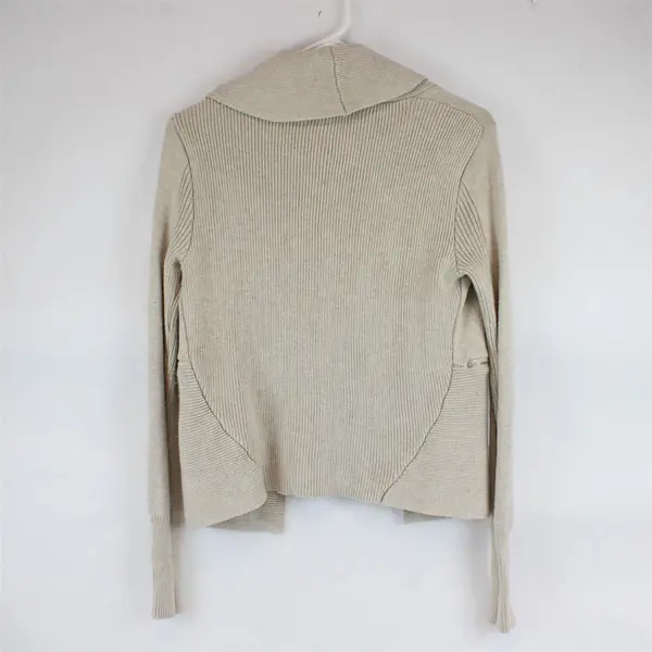 Carmen by Carmen Marc Valvo Beige Open-Front Cardigan Women's Small