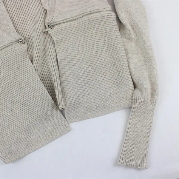 Carmen by Carmen Marc Valvo Beige Open-Front Cardigan Women's Small