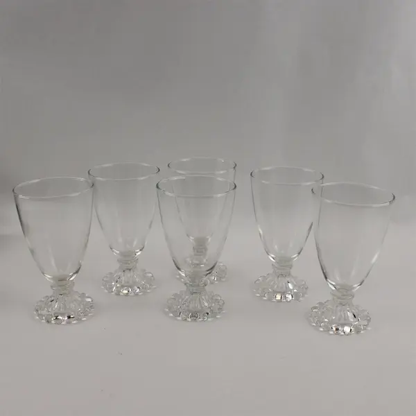 Lot Of 5 Anchor Hocking Berwick-Boopie-Clear Pattern Water Goblet 5.5" Tall