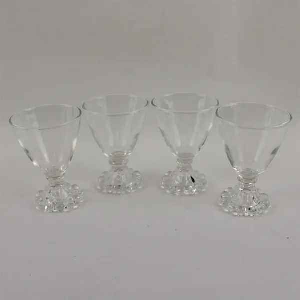 Lot Of 4 Anchor Hocking Berwick-Boopie-Clear Pattern Liquor Cocktail 4" Tall