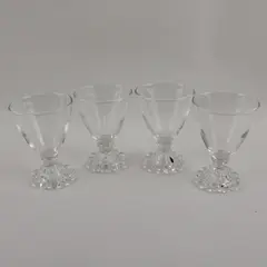 Lot Of 4 Anchor Hocking Berwick-Boopie-Clear Pattern Liquor Cocktail 4" Tall