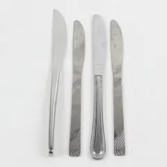 Lot of 4 Mismatched Stainless Steel Dining Dinner Knives Flatware