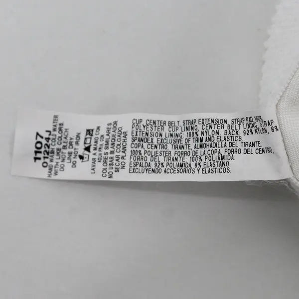 Just My Size White 42DD Unlined Wireless Bra Scroll Leaf Design