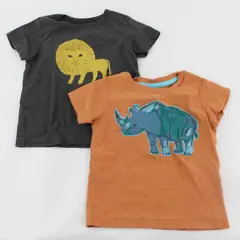 Lot of 2 Tea Animal-Themed Graphic T-Shirts Baby's Size 18-24 Mos