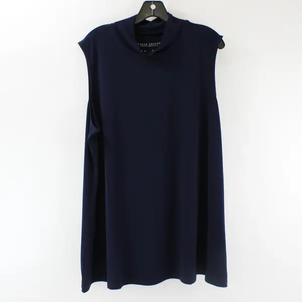 Susan Graver Modern Essentials Navy Tank Top 2X