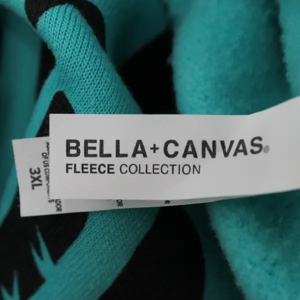 Bella + Canvas Poly Cotton Teal Graphic Fleece Hoodie Sweatshirt Adult 3XL